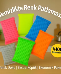 Alternative view of 6’lı Renkli Petek Dokulu Çok Amaçlı Sünger Seti