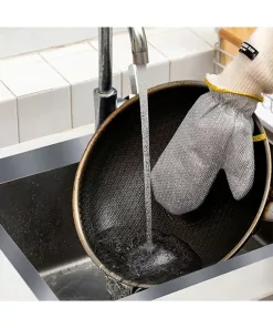 Alternative view of Çok Amaçlı Telli Bulaşık Eldiveni Su Geçirmez Kir Pas Sökücü Sihirli Temizlik Eldiveni 1 ADET